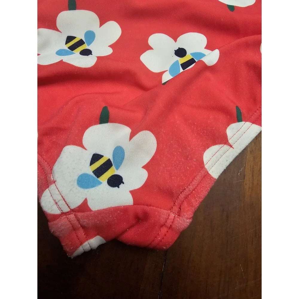 Hanna Andersson Kids Red Daisy Bumblebee Ruffle One Piece Swimsuit Size 100 US 4